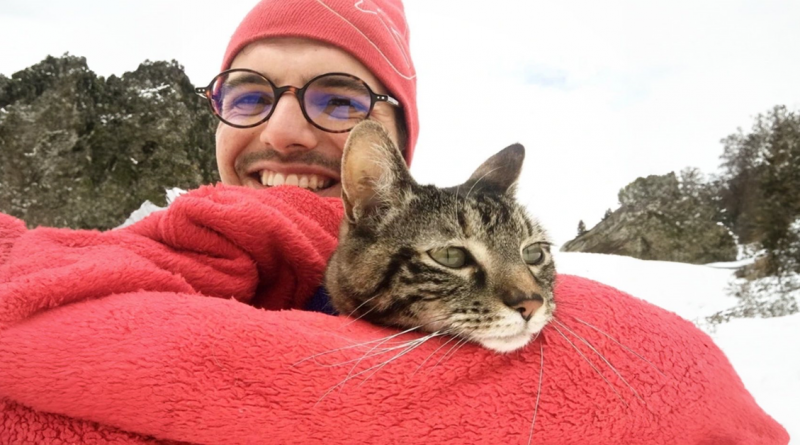 Una gata ama salir de paseo, así que su dueño le hizo un casco y ahora es toda una motera