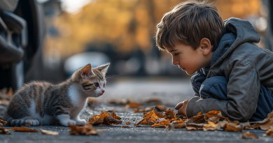 Un niño llevaba comida todas las mañanas a un gato callejero, hasta que un día encontró un regalo inesperado en la puerta de su casa