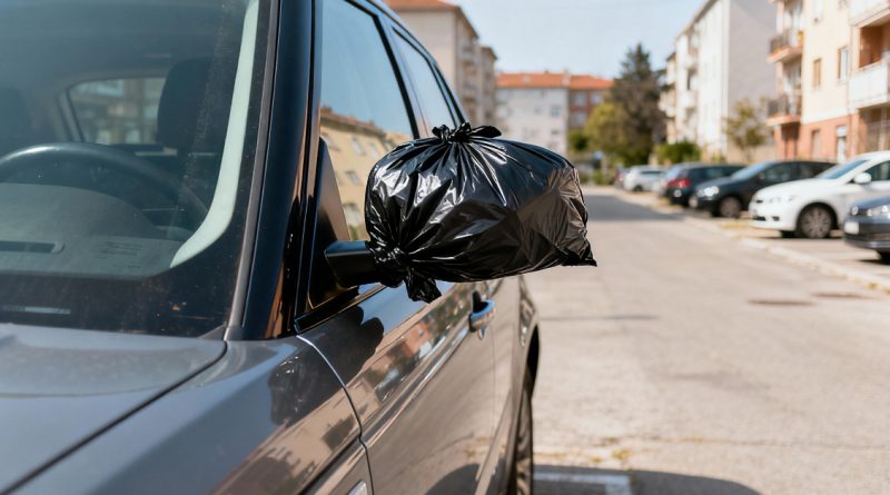 Una extraña petición de mi vecina de colgar una bolsa en el espejo de su coche, que solo entendí tras su regreso…
