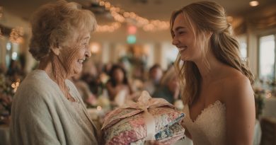Cuando mi nieta se casaba, solo podía regalarle una colcha de retazos que había confeccionado durante un año entero, pero su reacción a mi regalo me hizo llorar…