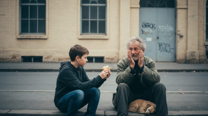 Un niño dio su almuerzo a un desconocido congelado en la calle y no sabía que era una prueba