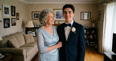 Le pedí a mi abuela que fuera mi pareja para el baile de graduación porque nunca pudo ir — cuando mi madrastra se enteró, hizo algo imperdonable…