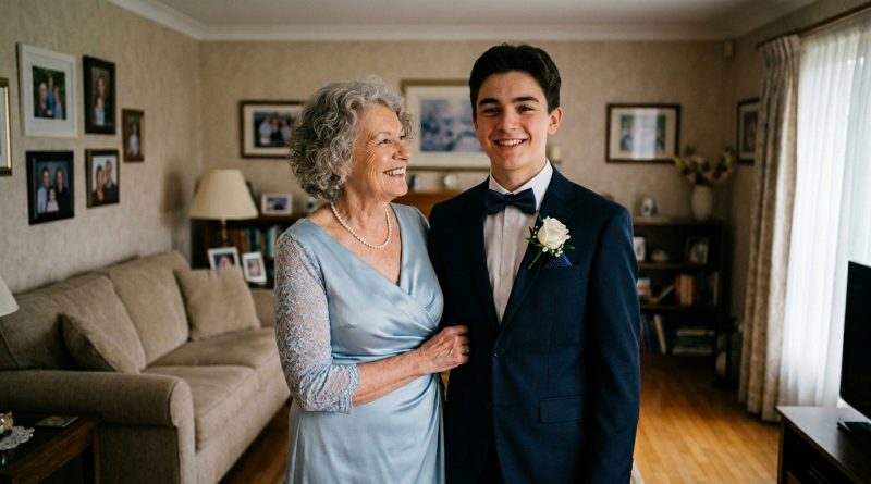 Le pedí a mi abuela que fuera mi pareja para el baile de graduación porque nunca pudo ir — cuando mi madrastra se enteró, hizo algo imperdonable…