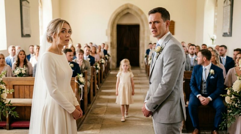 Justo durante la ceremonia de la boda, una niña pequeña entró en la sala y se dirigió hacia mi prometido.