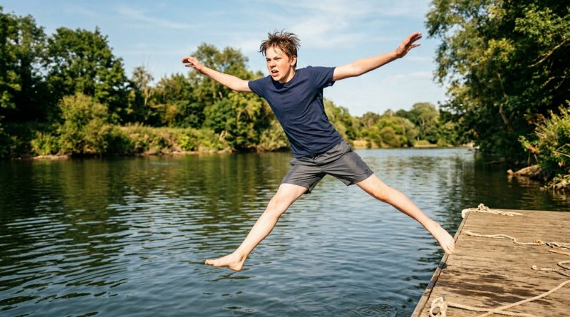 Un adolescente saltó en un río helado para salvar a un perro — y por la mañana, un todo terreno negro se detuvo frente a su casa
