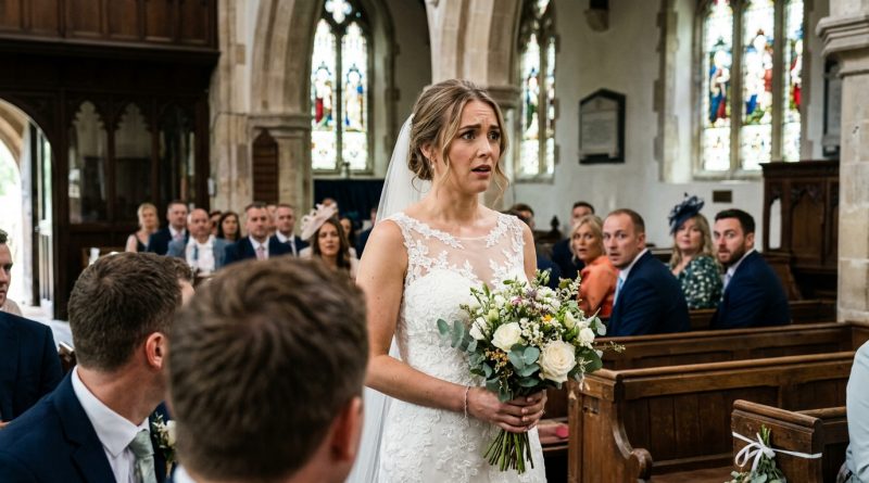Justo durante la ceremonia de la boda, una niña pequeña entró en la sala y se dirigió hacia mi prometido