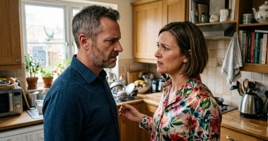 Él llegó a casa más temprano de lo habitual y fue directamente a la ducha. En el suelo del baño encontré algo que no podría haber sido “traído del trabajo”.