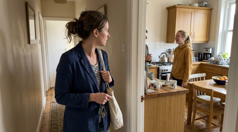 Regresé a casa temprano del trabajo y la escuché reír en nuestra cocina.