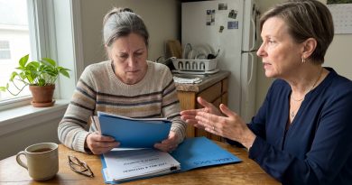 Mi hermana siempre ganaba más que yo. Cuando nuestra madre enfermó, pedí permiso y cuidé de ella. Mamá nos dejó el piso a ambas por igual. Mi hermana dice que eso es justo.