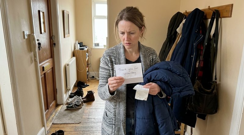 Agarré su chaqueta porque hacía frío. En el bolsillo encontré un recibo de joyería y una pequeña nota: “Gracias por ayer.”